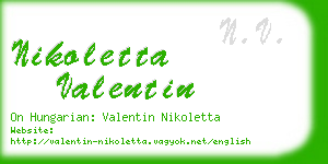nikoletta valentin business card